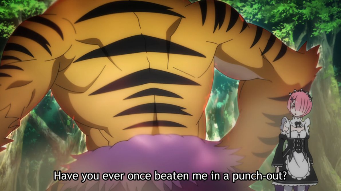 I like how this fight also fleshes out Ram and Garfiel's relationship — it explains why someone like him would have feelings on Ram, and Ram's line at the end is almost sisterly towards him.