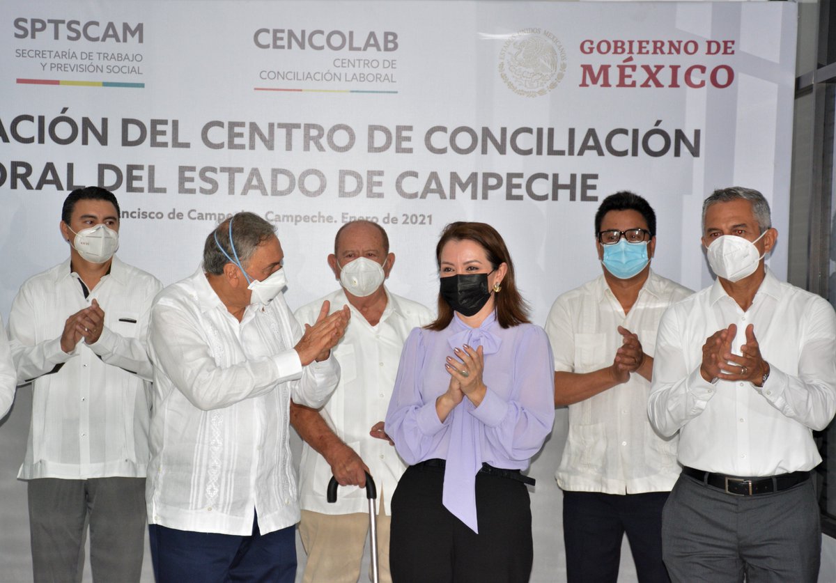 stpscam's tweet photo. Encabeza el gobernador @AysaGonzalez la inauguración de la nueva sede del #CENCOLAB, junto a la titular de la #STPSCAM Laura Luna García y el Director del Centro Pedro Alberto Sánchez Guerrero, obra pública que materializa en nuestra entidad el nuevo modelo de justicia laboral. https://t.co/kgN1T1kAFU