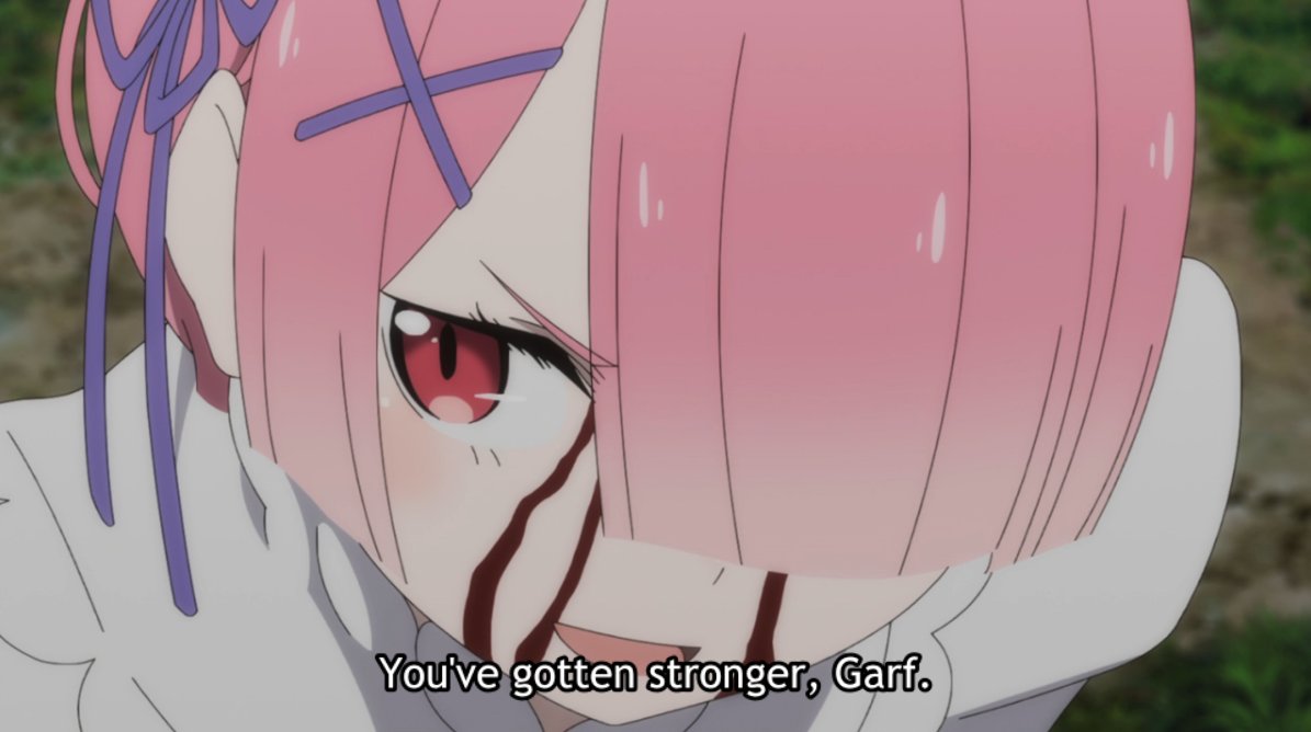 I like how this fight also fleshes out Ram and Garfiel's relationship — it explains why someone like him would have feelings on Ram, and Ram's line at the end is almost sisterly towards him.