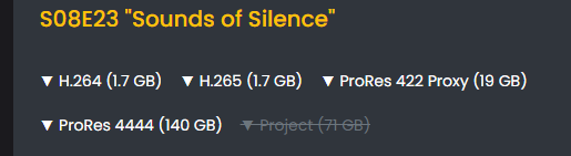 shimmermare's tweet photo. Apparently ProRes 422 is not enough, so I also added ProRes 4444 for 823 and 509. Also, updated h264 and h265 for kirins. https://t.co/uqHb9KfnSP