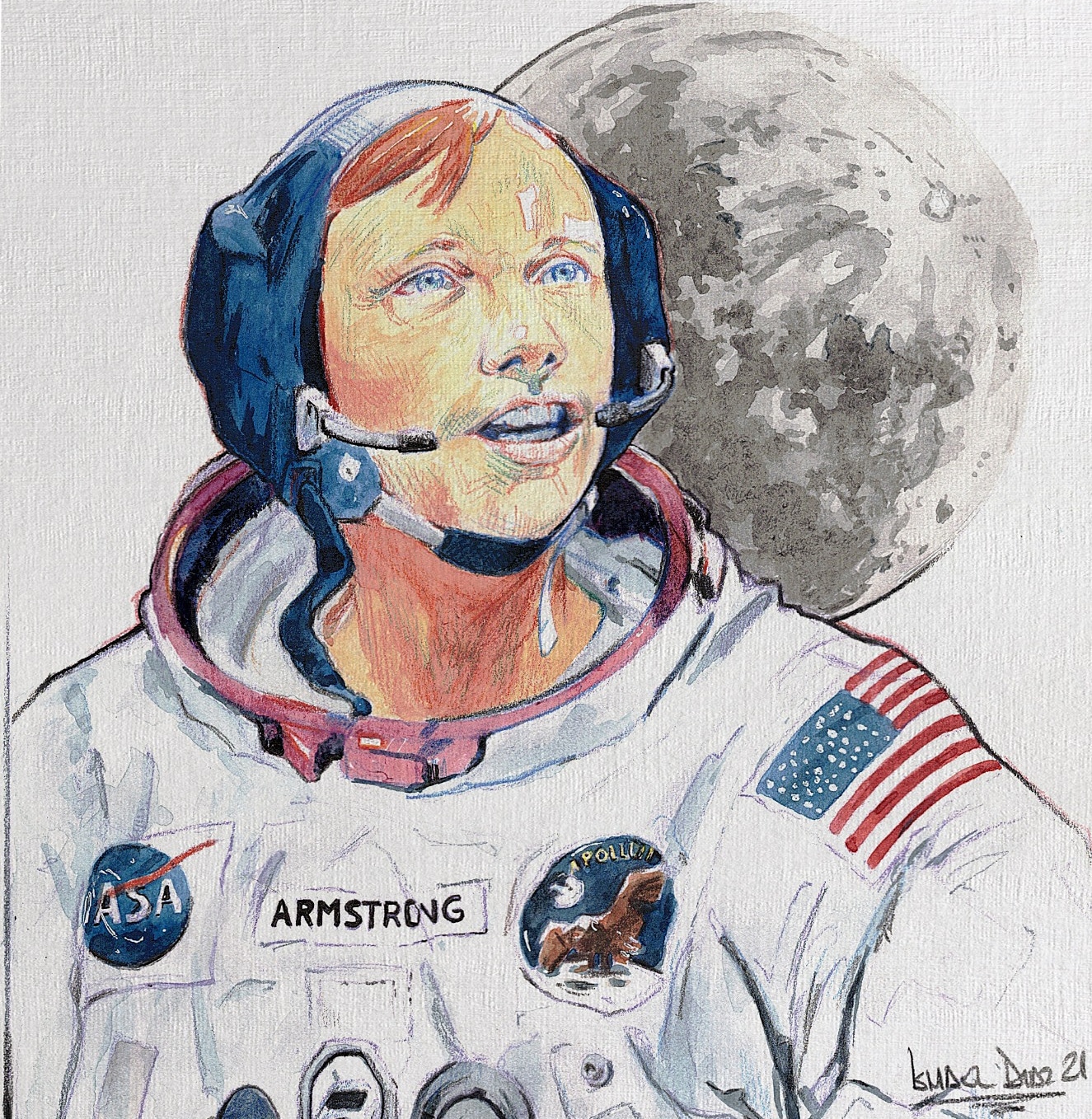 Neil Armstrong Drawing 02 How To Draw Neil Armstrong vrogue.co