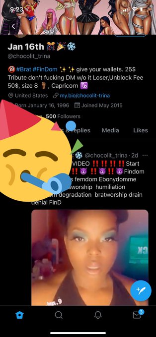 500 followers thank you Dommes and inferiors! 😈😈😈😈😈😈😈😈😈😈😈😈😈 Now send to congratulate me correctly!  5$/50$/500$  &bull;Findom