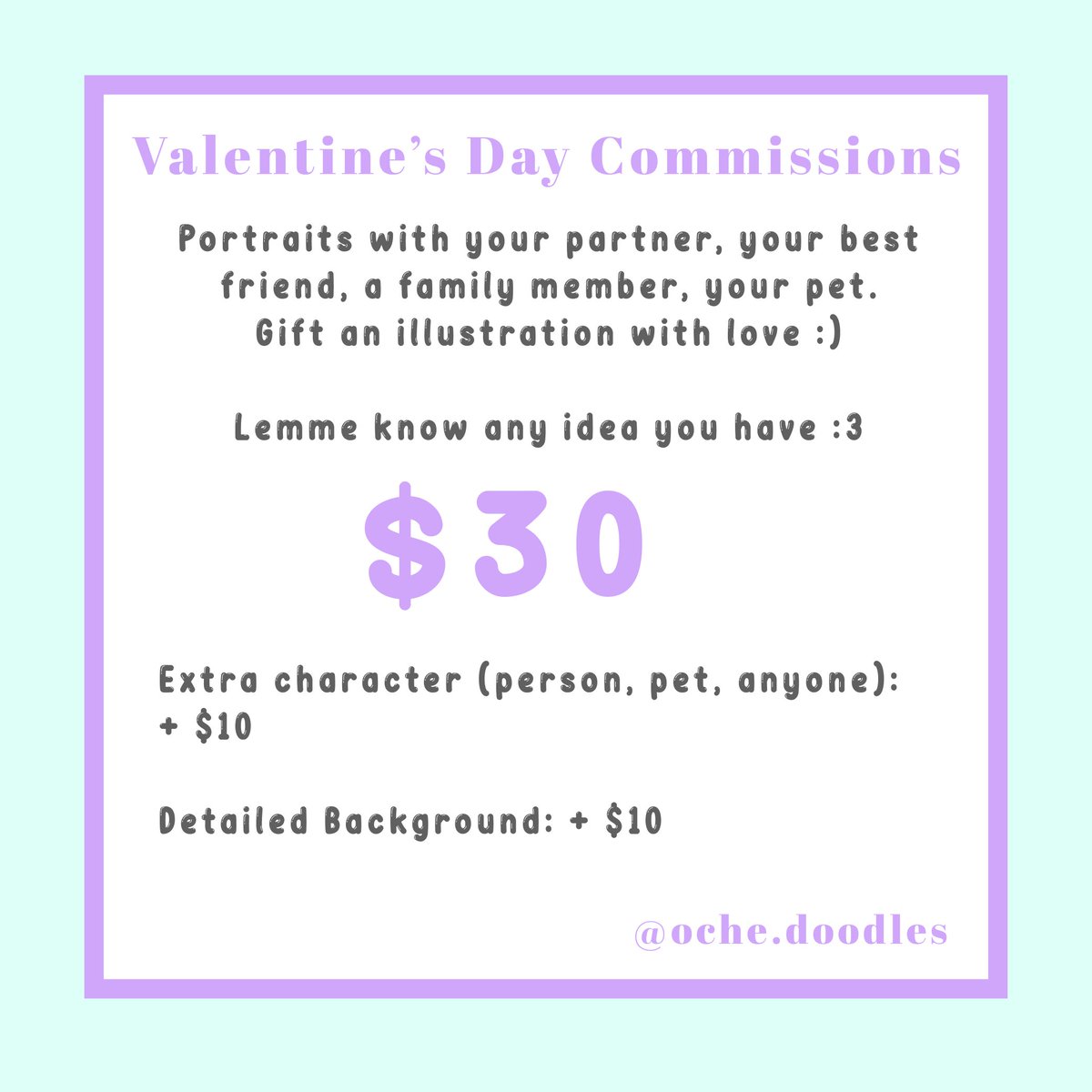 ochedoodles's tweet photo. hello everyone 🎀 Valentine's day is coming and i remind you that i have open commissions in case you would like to give an illustration as a gift ❤️ they are completely personalized and u can let me know any ideas you might have 🍓💐 :) thank you! #commissionsopen https://t.co/NkWOf2o18K