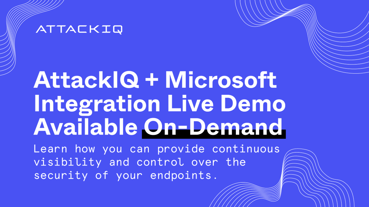 JoseBarajasSec's tweet photo. Missed our #AttackIQ &amp; #Microsoft Integration live demo? Don't sweat it. We've made it available on-demand for you to watch on your time. Download the on-demand recording here: https://t.co/8GeUZiRBuq

#cybersecurity #InfoSec #InformationSecurity #ThreatIntelligence https://t.co/3GDOXDu25K