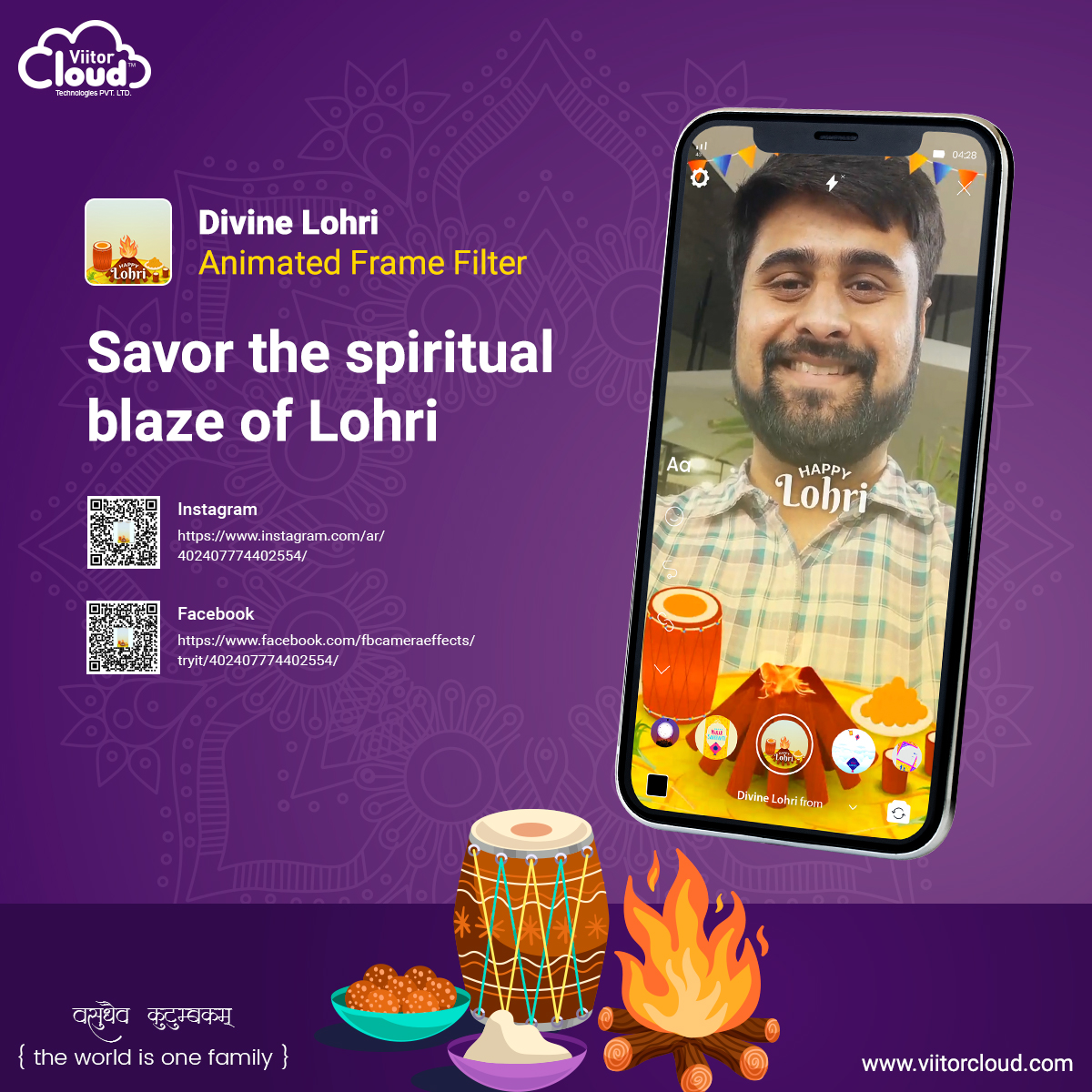 ViitorCloud's tweet photo. Savor the spiritual blaze of Lohri
#ViitorCloud #Instafilter #Facebookfilter #DivineLohri #Lohri #Lohrifilter #festival #VC #ViitorCloud https://t.co/nDDn1OHRey