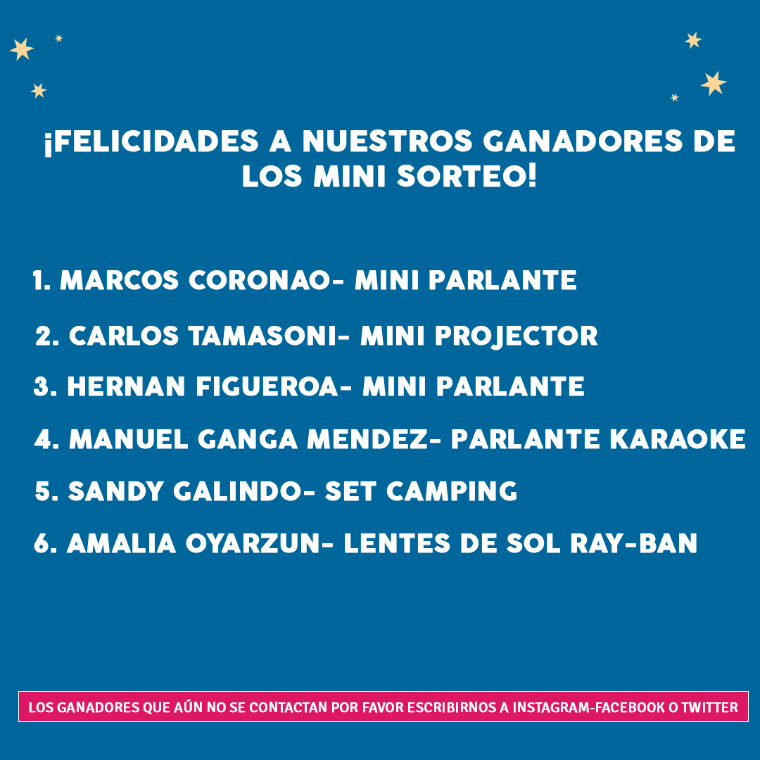 coopercarab's tweet photo. ESTOS SON NUESTROS 6 GANADORES DE LOS MINI SORTEO
¡¡Muchas felicidades!!
IMPORTANTE: Por favor contactarse con Coopercarab a  través de nuestras Redes sociales para hacer válido el premio, https://t.co/TsfLmjohYp