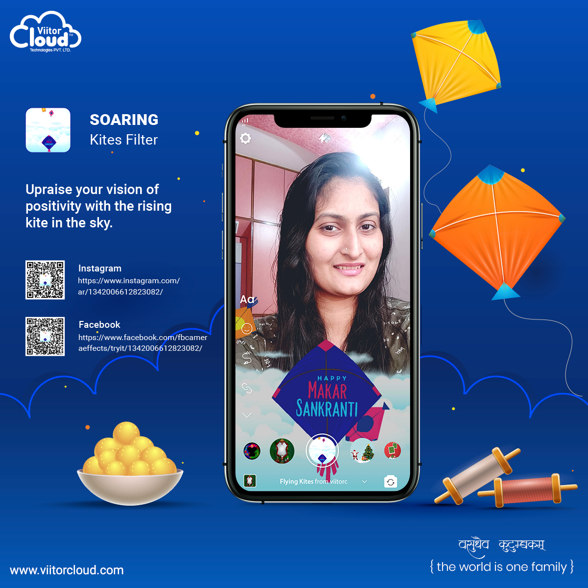 ViitorCloud's tweet photo. Upraise your vision of positivity with the rising kite in the sky.
#ViitorCloud #Instafilter #Facebookfilter #SoaringUttarayan #Uttarayan #Uttarayanfilter #MakarSankrantifilter #MakarSankranti #Kite #Kitefilter #VC #Viitorcloudfilter https://t.co/dXI5gfF9Yt