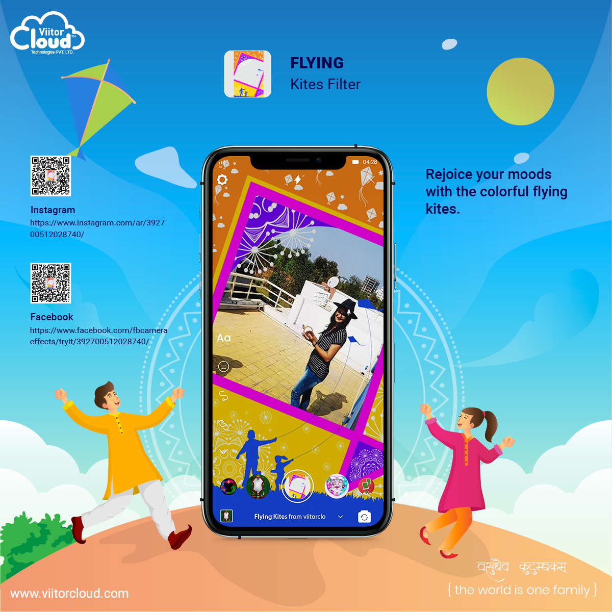 ViitorCloud's tweet photo. Rejoice your moods with the colorful flying kites
#ViitorCloud #Instafilter #Facebookfilter #FlyingKites #Uttarayan #Uttarayanfilter #MakarSankrantifilter #MakarSankranti #Kite #Kitefilter #VC #Viitorcloudfilter https://t.co/kQNyCv9mnc