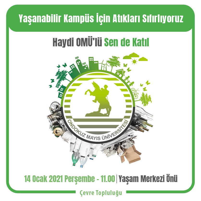 uniondokuzmayis's tweet photo. Atıkları sıfırlıyoruz. Perşembe 11.00'de Yaşam Merkezindeki etkinliğe tüm OMÜ'lüler bekliyoruz.

@profdryavuzunal
#sıfıratık https://t.co/YNOBT4mtGa