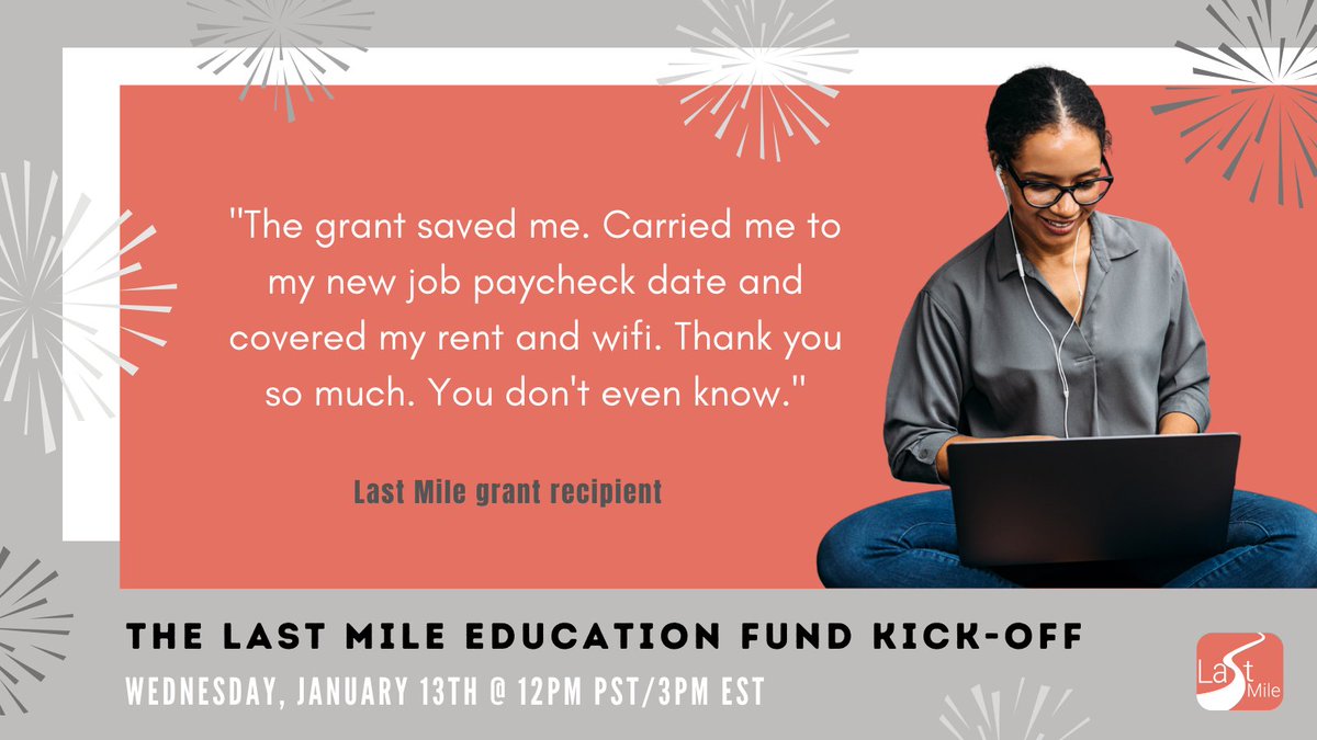 MooreFound's tweet photo. Last Mile Education is removing everyday barriers to graduation for low-income tech & engineering students by doing things differently, disrupting the traditional scholarship model. Learn more about the innovative new fund today at #lastmilekickoff: https://t.co/GFIqFAKdsN https://t.co/i9igDJvjxU