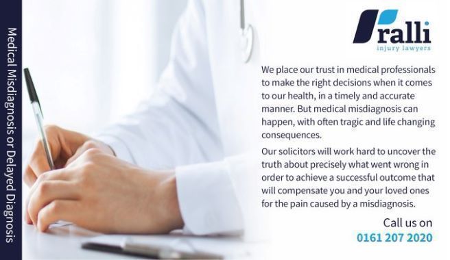 RalliSolicitors's tweet photo. Whether you have suffered as a result of the #WrongDiagnosis or a #DelayedDiagnosis, our medical negligence solicitors can provide you with a free consultation to discuss your potential claim. Please call our expert team on 0161 207 2020 https://t.co/tayyTSeYoZ