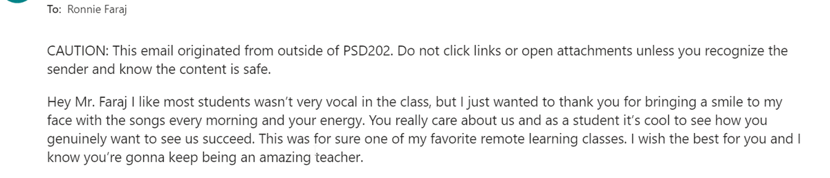 CoachFaraj's tweet photo. Such a great feeling as an educator when you make a difference in students' lives. This is far from a traditional school year setting but I am proud of the successes and accomplishments we all have made this 20/21 school year thus far. Thank you! #cougarculture #202proud #psd202 https://t.co/bA05tiF7gN