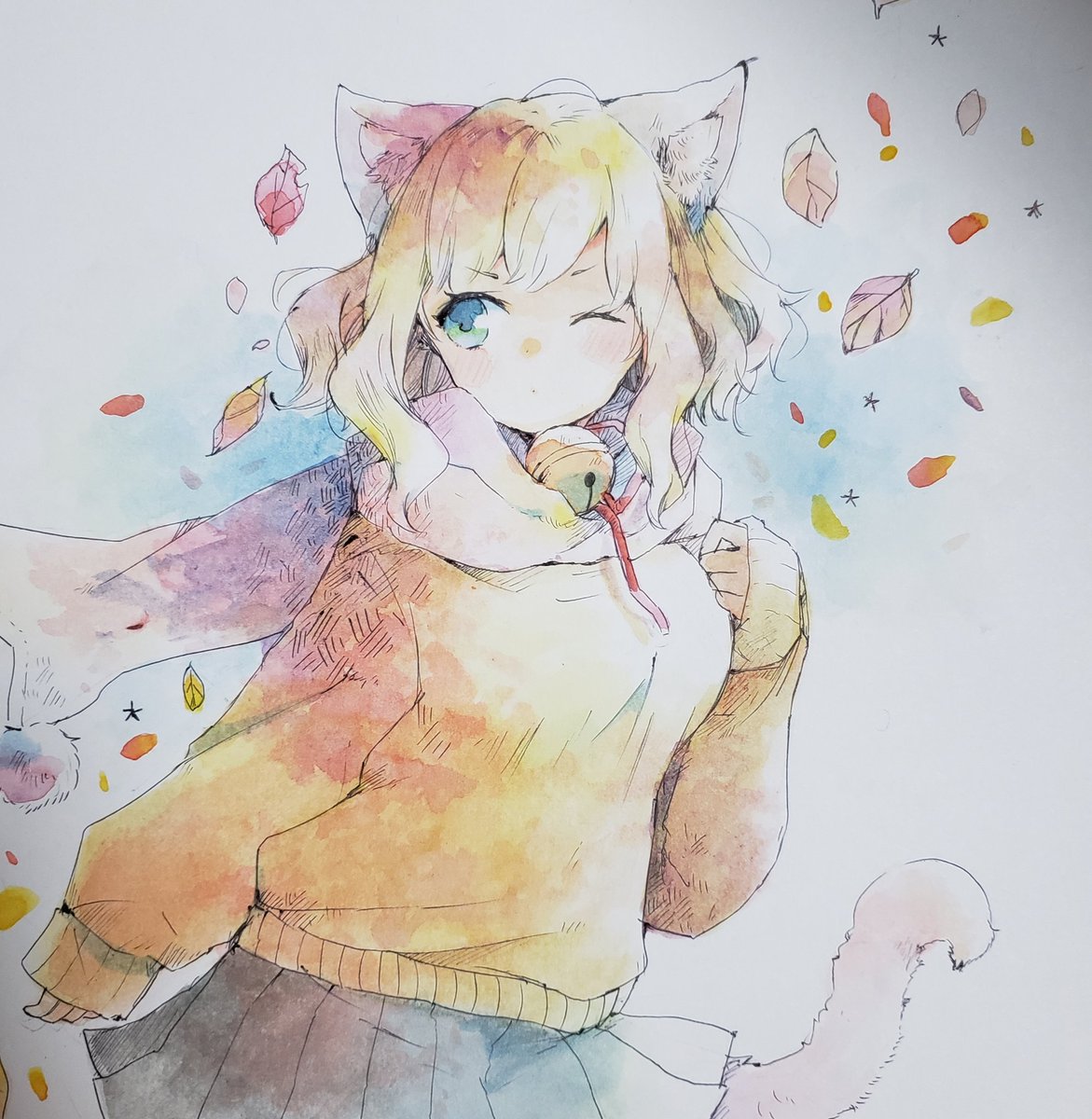 木枯らし猫娘 水彩色紙のやーつー ミト 5 27狼の皮をかぶった羊姫１巻発売のイラスト