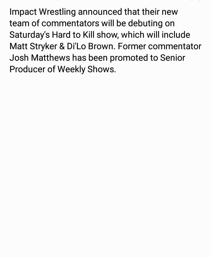 Ulenka29's tweet photo. #Impact #HardToKill2021 
It's great news! Matt Stryker
one of cool commentators with Vampiro #LuchaUndeground always amazingly charges.🔥💯🤘 https://t.co/rkPkh3B7GJ