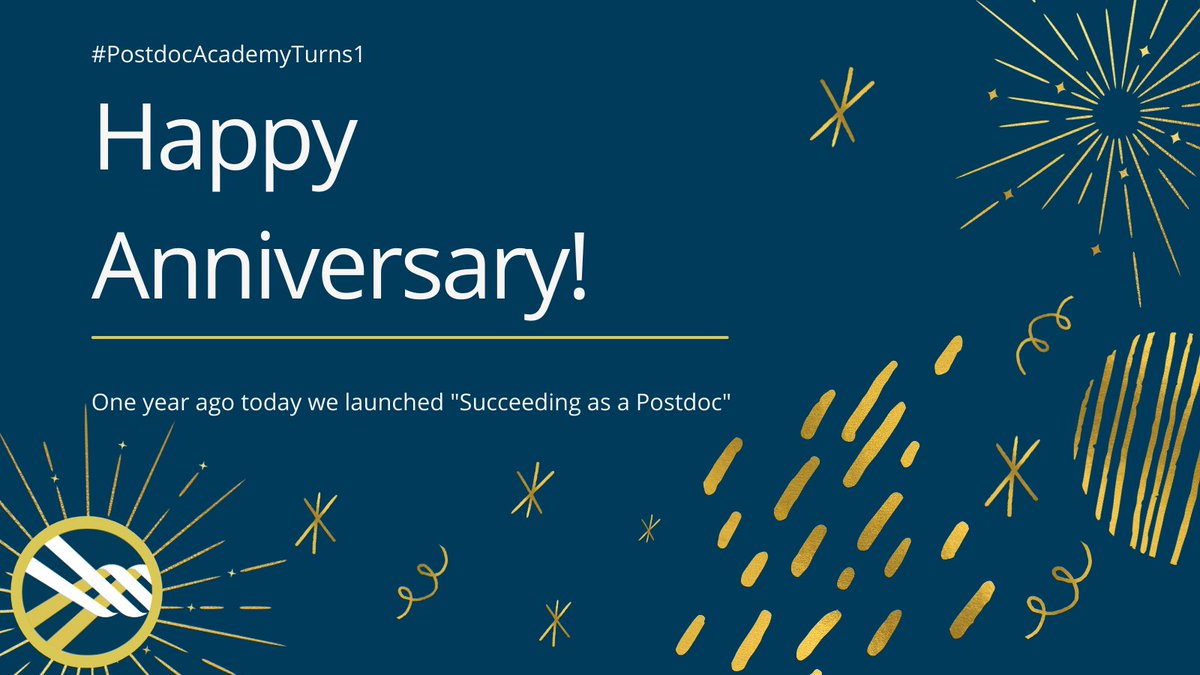 postdocacademy's tweet photo. Today #PostdocAcademyTurns1! 🥳🥳🥳 1️⃣ year ago today we launched our first course, Succeeding as a Postdoc. Thank you for being part of our journey!
#PostdocAnd #Postdocs #PhDChat #PostdocAcademy https://t.co/ssGK5dqjri