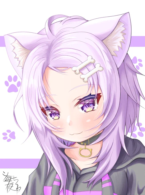 先日の雑談枠で話してたヘアピン装着おでこ出しおかゆん
#絵かゆ 