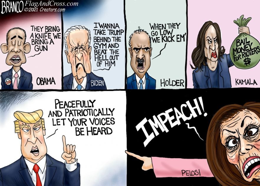 afbranco's tweet photo. A.F. Branco Cartoon - Fighting Words - https://t.co/xuXfHSr9XA #Impeach #BananaRepublic #PeacefulProtests #BLMTerrorGroup #ComplicitCorruptGOP #Trump https://t.co/kiMlV8se0G