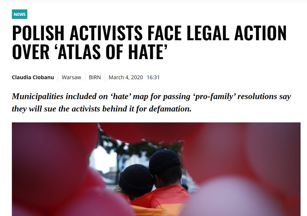A situation that is also all too familiar to Poland´s LGBT activists.  @AtlasNienawisci is an amazing project that documents the chilling expansion of LGTB Free Zones across Poland. They also have been sued 7/