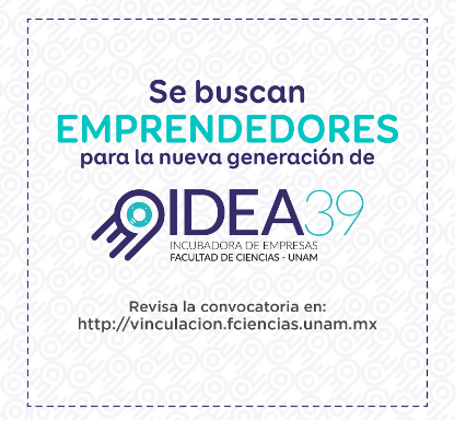 fciencias's tweet photo. Si en éstos tiempos de contingencia te han surgido ideas para un negocio, la Secretaria de #Vinculación te invita a ser parte de la Generación 2021 de #IDEA39, la incubadora de empresas de nuestra #Fac 💡🧐🕶️
Detalles en 👉https://t.co/aSSO7gTNpB https://t.co/SXs5Eowfdw