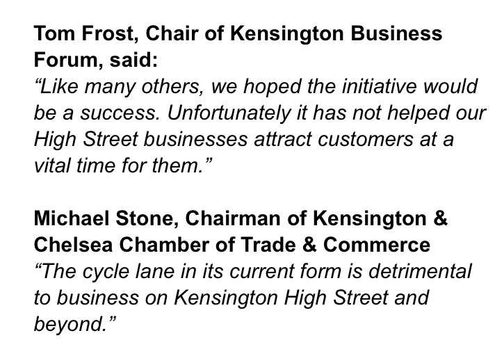 27 Nov 2020A statements from the Kensington Business forum blame the decline of KSH on the cycle lane.The truth is the street had been in decline for a long time before the cycle lane was installed.