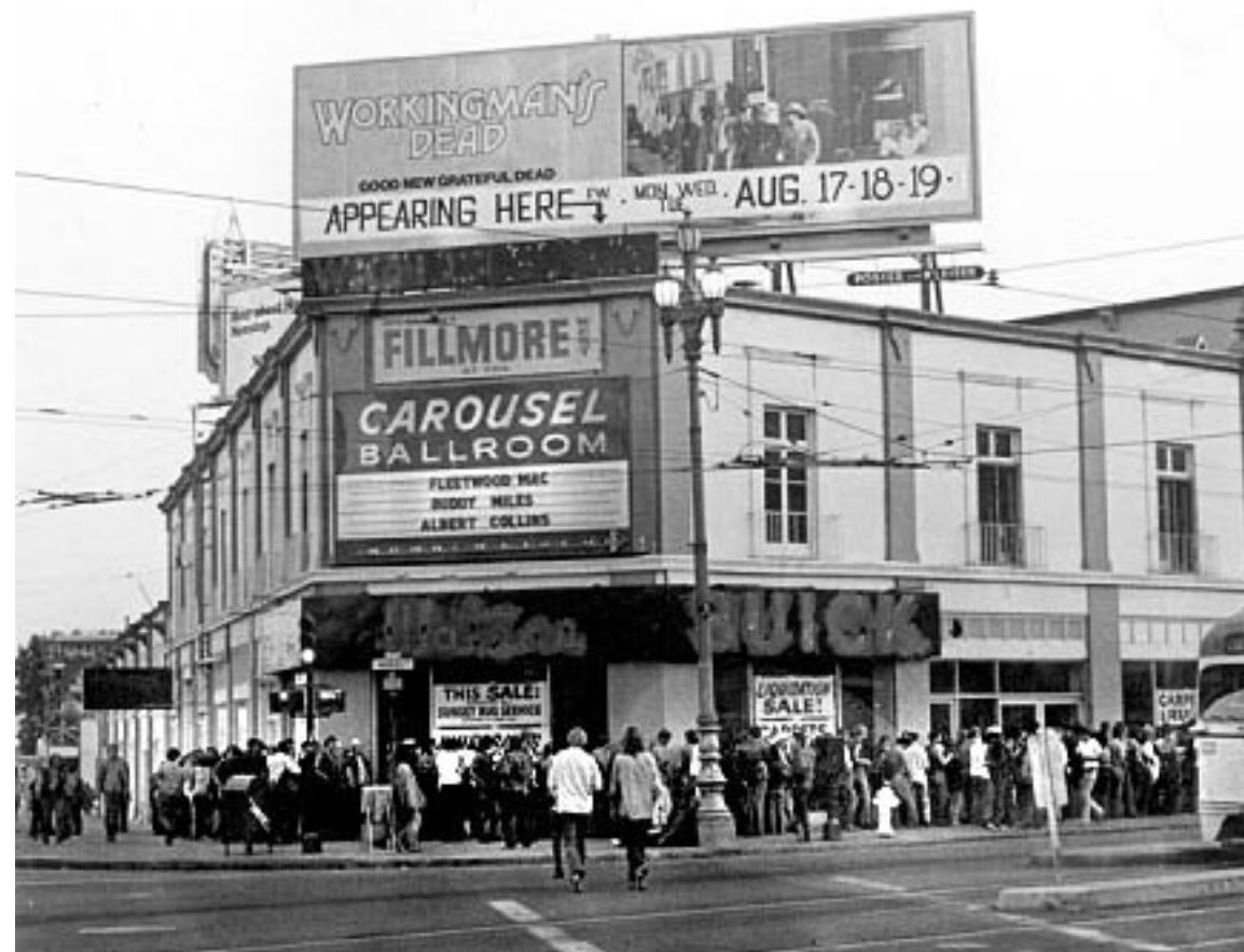 There was no shortage of places to go and see music at the time. The Avalon ballroom, The Matrix, California Hall, the Jabberwok, Straight Theater, The Ark and, of course, there is ground zero for Psychedelic Music; The Fillmore.