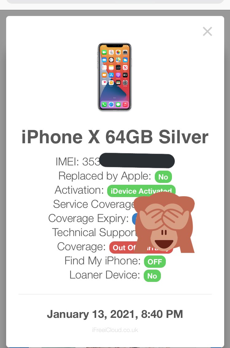 Alhamdulillah. Always Green if Fresh imei.✅✅✅🍏🍏.Big Thanks <a href="/ToolsIcloud2020/">PROKIT❤️</a>
