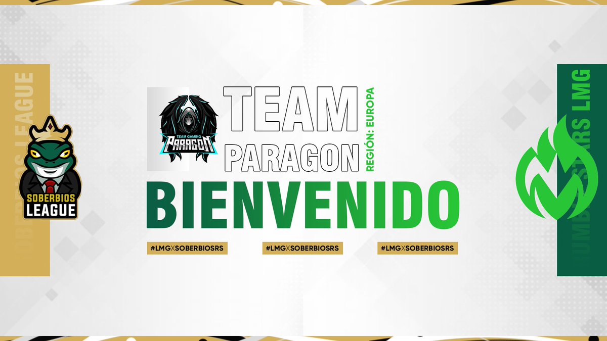 #RumbleStars | ¡Presentación! 🤩

Llenos de confianza y talento para demostrar que son los amos de la región EU, ¡Un gusto contar con ustedes! 

Bienvenidos : 🇪🇸 <a href="/TG_Paragon/">Team Paragon</a> 

¡Esperamos grandes encuentros en está edición de soccer! ⚽️

#RegionEuropa 
#LMGxSoberbiosRS 🐸