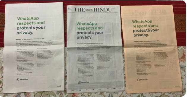 Parthajosh's tweet photo. When it comes to Trust, even Digital media gaints like Facebook advertise in print media...
#PrintisProof #boycottwhatsapp
#branding #trust https://t.co/JpifESXoED