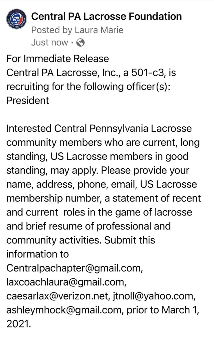 Central PA Lacrosse tweet media