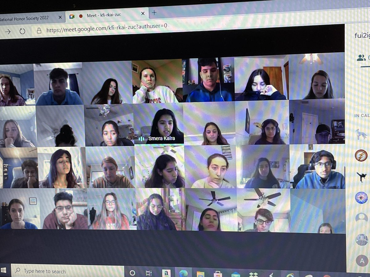 Hmm.  Why do NHS juniors keep their cameras on but seniors don’t?  Interesting