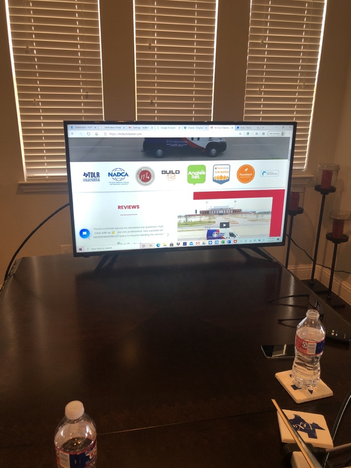 Training our newest employee today  - Les C. checked in near Indigo Trail Allen, TX... mrductcleaner.com/checkin?userch…