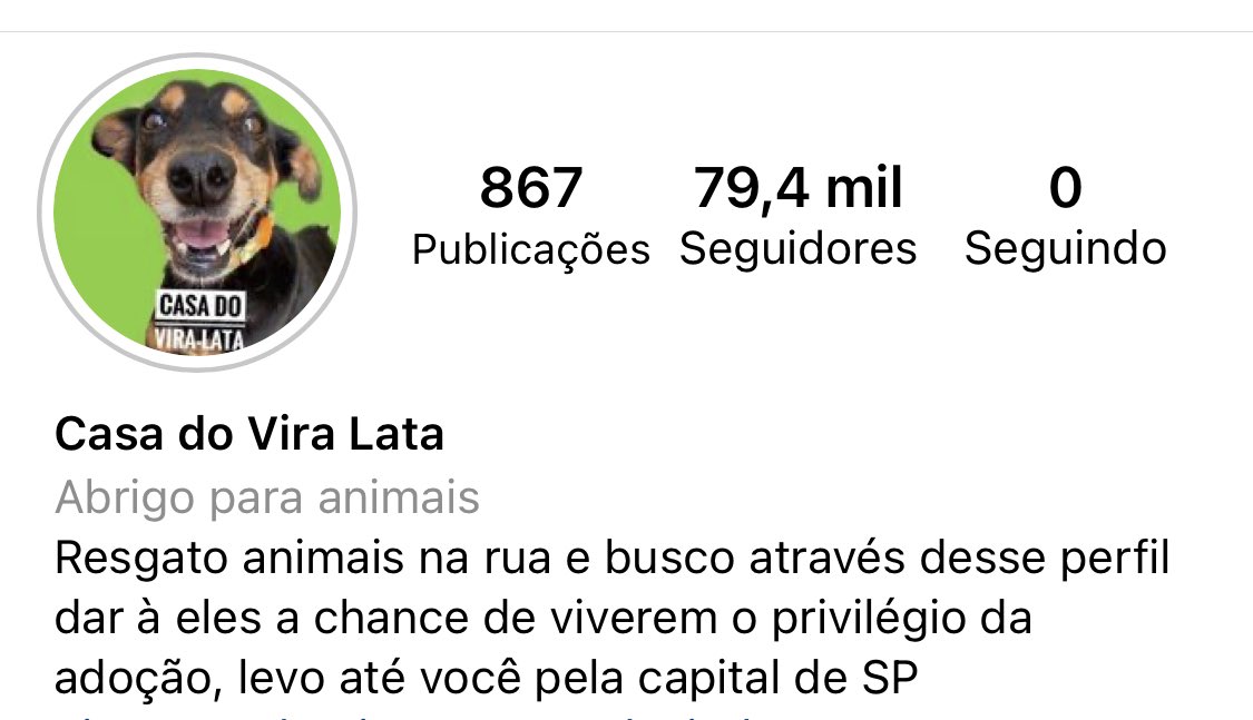 Será que a gente fecha o dia com 80k?
Instagram.Com/casadoviralata