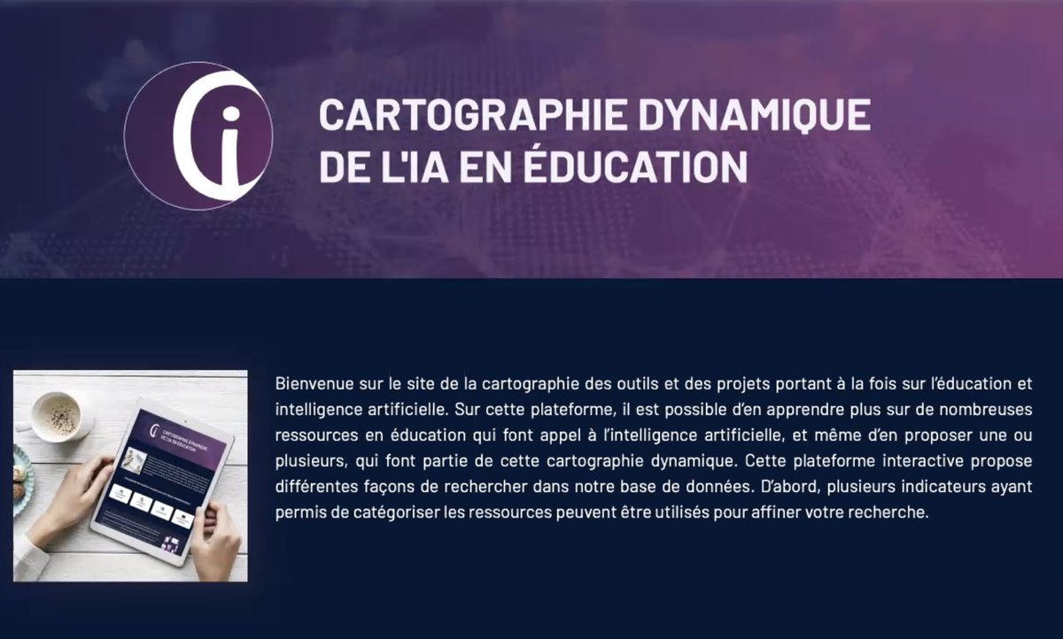IA EN ÉDUCATION | Cartographie planétaire des ressources utilisant l'#IA pouvant être utilisées en éducation. Tout le monde peut désormais y contribuer 💪 #intelligencecollective #Education #EduQc #AI @ObservatoireIA @thierryUdM cartographieia.ca