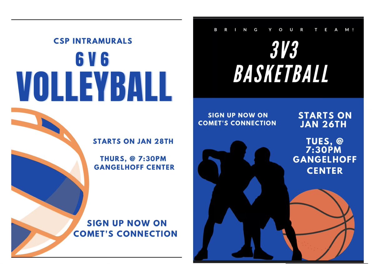 CspIntramurals's tweet image. SIGN UP FOR VOLLEYBALL AND BASKETBALL NOW! 
#GOLDENBEARS
