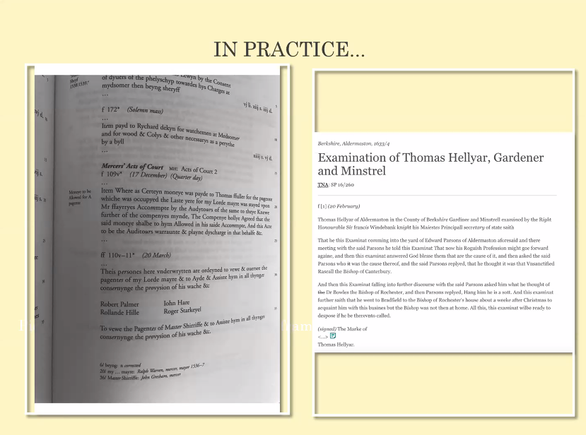 And here is what you get - detailed transcriptions of material describing 'dramatic' activity, drawn from the archives.  @REED_Project has come to London only relatively recently (because it's big, complicated and part of the point was to look for activity outside the capital).