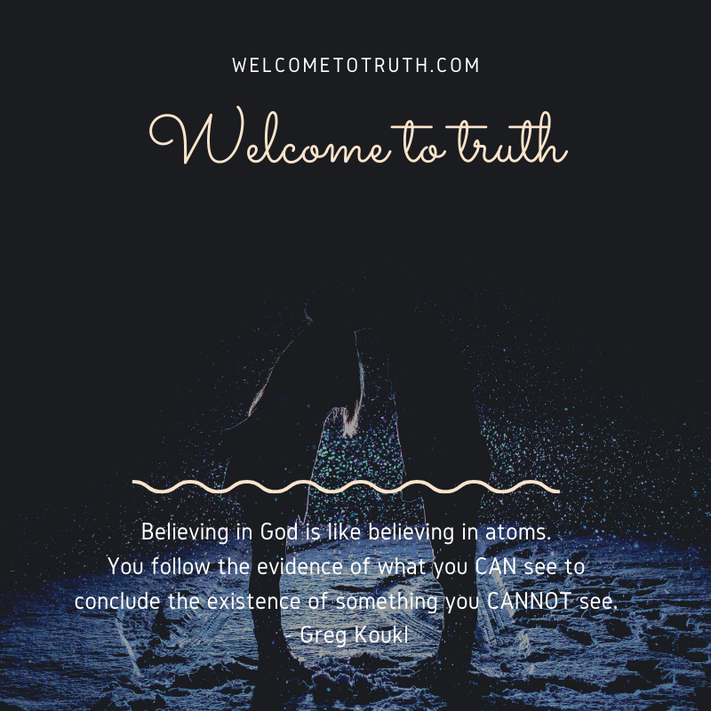 WelcomeToTruth_'s tweet photo. Believing in God is Like Believing in Atoms. Greg Koukl #GodAndScience #WelcomeToTruth #ChristianApologetics #Apologetics https://t.co/8s5qMYVG1M