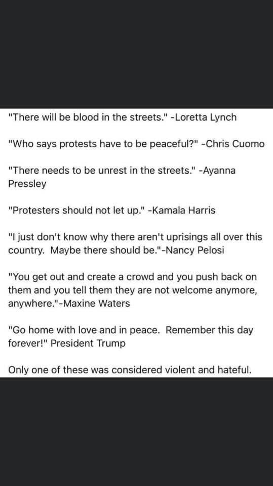 I condemned violent protests & lawlessness every time they've been reported. I condemn the actions of those who stormed the Capitol. But I refuse to condemn hundreds of thousands of peaceful protestors because a handful (52 arrested) chose to ignore the admonition of Pres. Trump