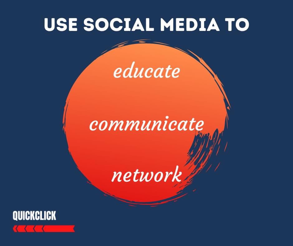 QuickClicknc's tweet image. 📚Educating your audience about what you do is a great way to show them why they can come to you!

🗣Communicating a message to a big group of people is much easier using social media.

👉Networking with social media is also a great way to meet more people within your industry!