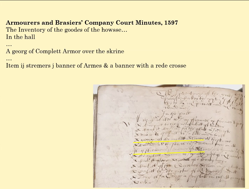 And a nice reference in the accounts to the figure of St George we met a couple of tweets ago: