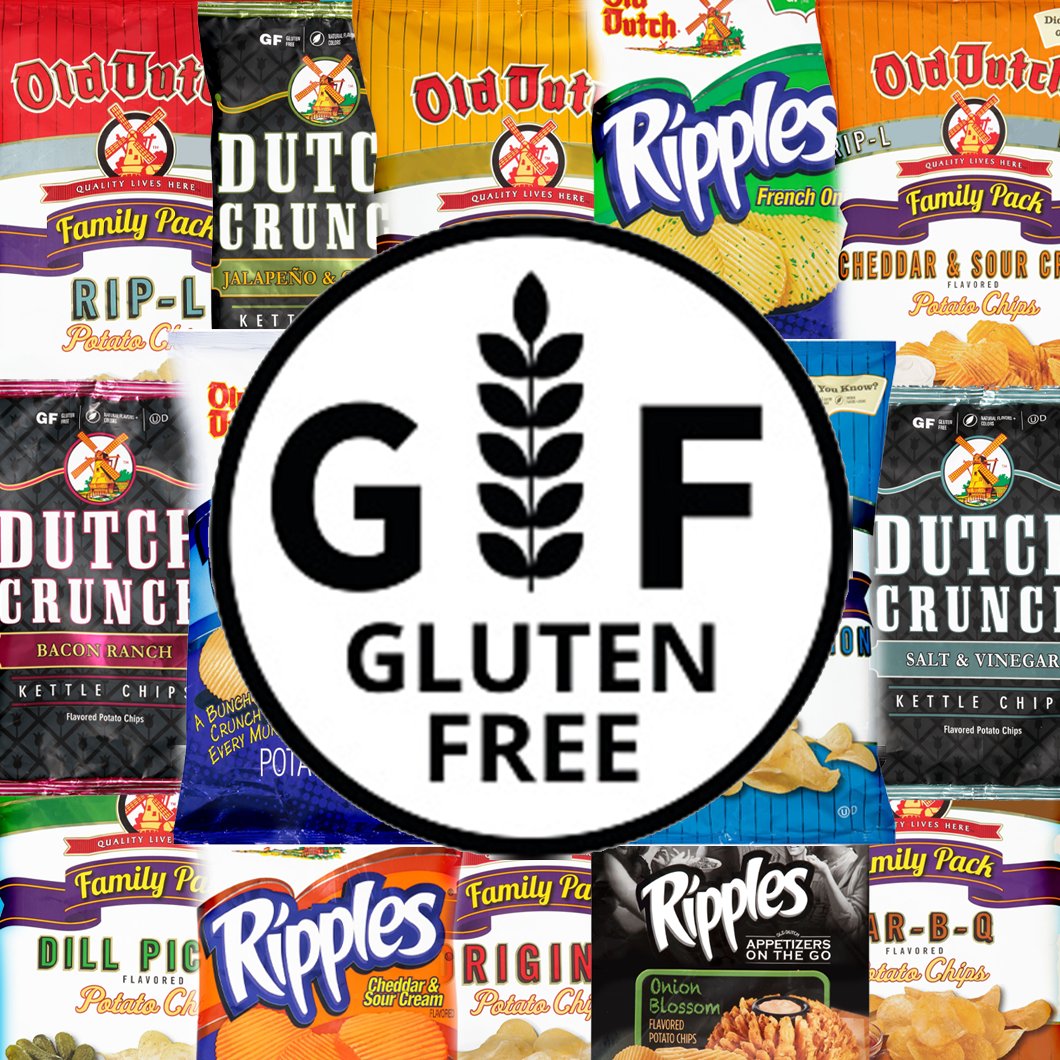 Old Dutch worked hard to provide our consumers with a variety of tasty Gluten Free products to choose from.  Old Dutch remains committed to providing our consumer with options when it comes to all of their snacking needs.   #glutenfree #glutenfreesnacks