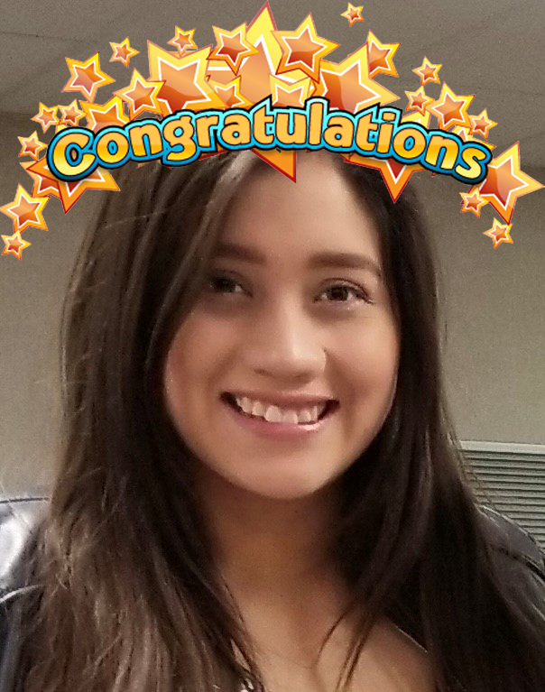 Congratulations to Crystal Perez for
her hard work and drive to pass her citizenship test.