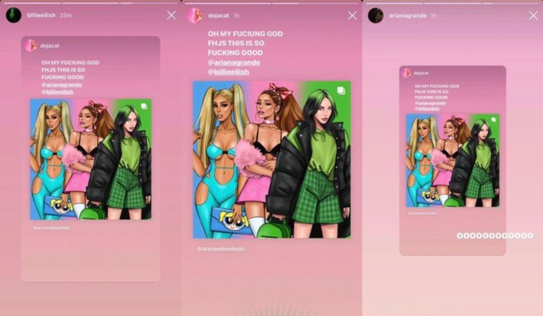 billianaoutsold's tweet image. WHAT IF IT'S DOJA X ARIANA X BILLIE EILISH OH MY GODDDD