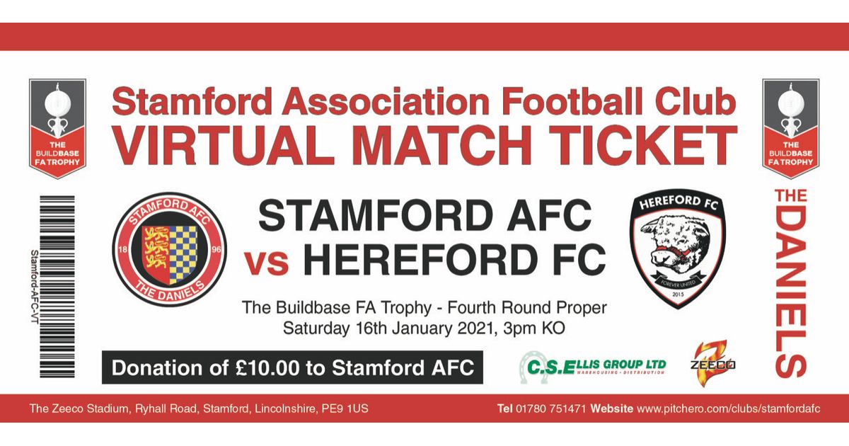 STAMFORD AFC ANNOUNCE HEREFORD VIRTUAL MATCH TICKET
pitchero.com/clubs/stamford…