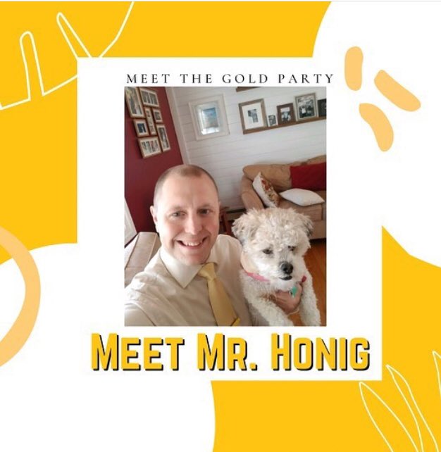 goldparty2020's tweet photo. Meet Mr. Honig, the #GoldParty2020’s Keynote Speaker! 🌟 Thank you Mr. Honig for your support and tremendous speech! Go Gold! 🎉💛 https://t.co/gORcz778o7