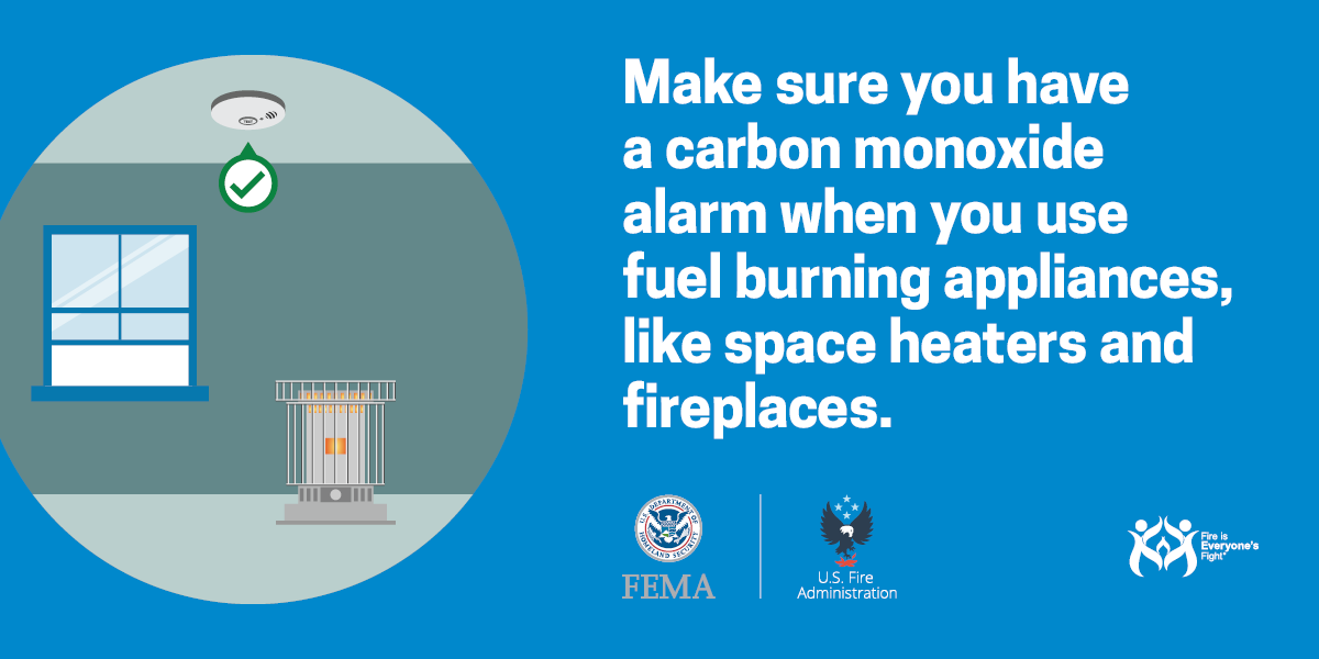 usfire's tweet photo. Carbon monoxide is deadly! It is colorless, odorless, and otherwise undetectable through our senses. 
Install a carbon monoxide alarm on every level of your home and test them once a month.
https://t.co/3L15Nygd65
#WinterFireSafety https://t.co/k5wwkgDqFr