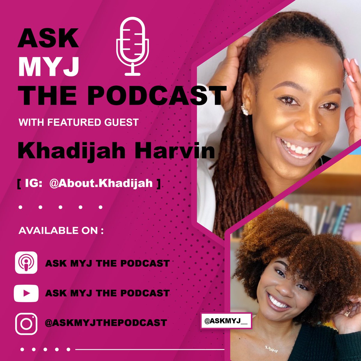 AskMyjThePod's tweet photo. Ask Myj The Podcast Episode 43 “Goal Diggers” out now! Myj chats with Khadijah Harvin, @about_khadijah creator of the 2021 V.I.P Planner, on the importance of creating a vision, setting long-term and short-term goals, and staying aligned with your purpose. Link in bio. https://t.co/zN2reaCDar
