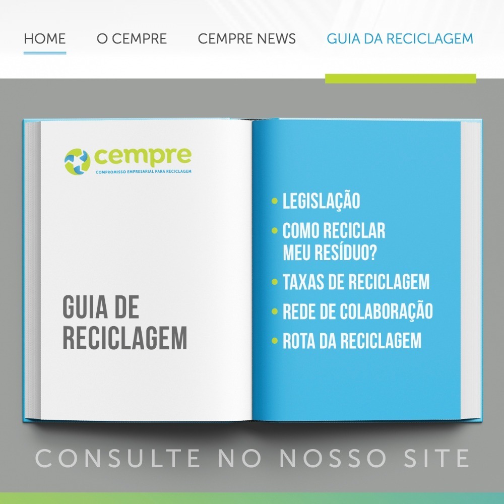cemprebr's tweet photo. Uma das novidades do novo site do Cempre é o GUIA DA RECICLAGEM, que traz infos sobre a legislação aplicável aos resíduos sólidos, como reciclar seu resíduo, as taxas de reciclagem dos materiais e locais para o descarte adequado destes.
Visite em: https://t.co/QhVIWzZCJ1 https://t.co/mz9hUa9530