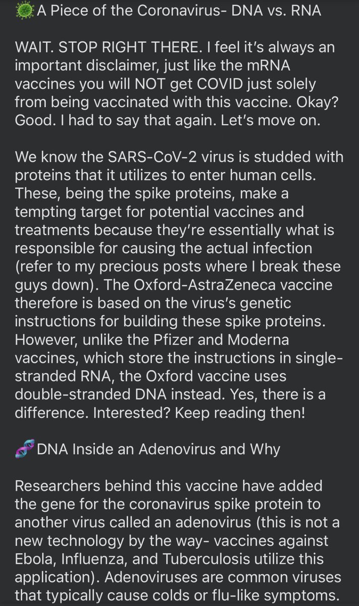 The Oxford-AstraZeneca coronavirus vaccine is one of the newest on the market. Unlike Moderna’s and Pfizer’s, this one is an adenoviral vaccine vector. I thought it would be helpful to explain how it works. 