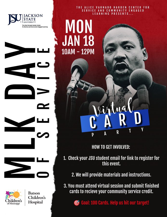 JsuServe's tweet photo. “Power at its best is LOVE”,- MLK Jr. This Monday, join us in POWER as we come together to celebrate love through creativity! Register through your student email by 5 o’clock tomorrow!! https://t.co/vntGX8HWON