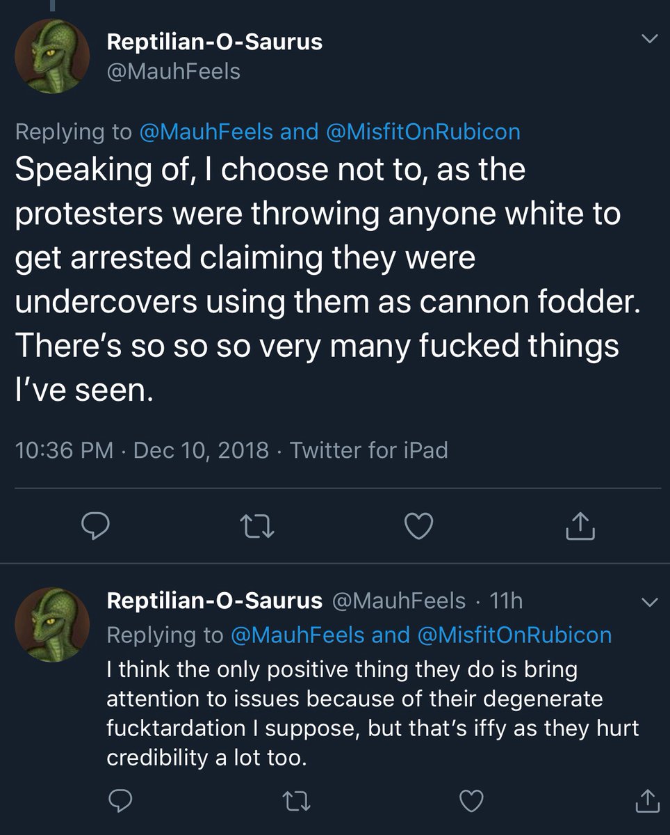 MissLadyAlexi's tweet photo. @JingleBelles4 This wasn’t long ago...and there’s lots of archives of him from the OpFerguson days, his racist RW comments.
This isn’t stalking. This is the truth. These are his words and sentiments about leftists and activism. 

https://t.co/73IT3ZvzvN https://t.co/gCJ4ZcAfPx